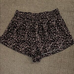 Varley Black and Pink Patterned Shorts